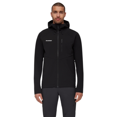 Mammut Softshell Hiking Jacket Ultimate Comfort SO Hooded (4-Way Stretch, Windproof) Black Men's