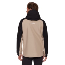 Mammut All-Season Hiking Jacket Crater IV Hardshell Hooded (3-Layer, Waterproof, Durable) Beige/Black Men