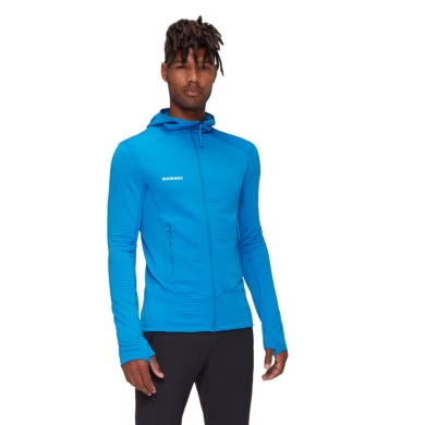 Mammut Taiss Light ML Hooded Fleece Jacket (Midlayer, 4-Way Stretch) glacier blue Men's