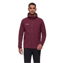 Mammut Softshell Hiking Jacket Ultimate Comfort SO Hooded (4-Way Stretch, Windproof) Burgundy Men's