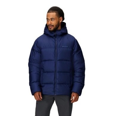 Marmot Winter Down Jacket Guides Down Hoody 2025 (warm thanks to down filling) navy blue men's