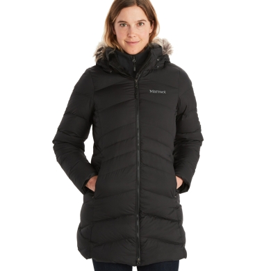 Marmot Winter Coat Montreal (Down filling, fleece lining, durable, water-repellent) black ladies