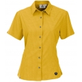 Maul hiking blouse short sleeve Halserspitze II outdoor check pattern yellow women