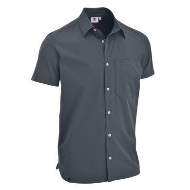 Maul Wander Shirt Irschenberg Fresh Short Sleeve (with Chest Pocket) Dark Grey Men's