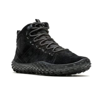 Merrell Sneaker Wrapt Mid WP (Minimal running shoes, leather, waterproof) black men's