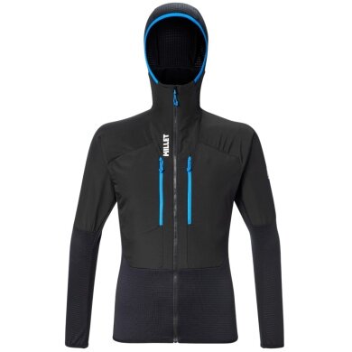 Millet Fleece Jacket Parmelan Hybrid Hoodie (windproof, breathable) black men's