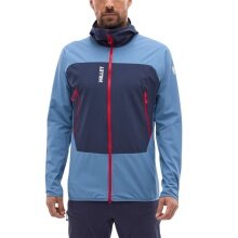 Millet Softshell Jacket Fusion XCS Hoodie (windproof, maximum freedom of movement) light blue/sapphire men's