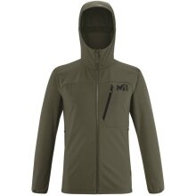 Millet Softshell Jacket Magma Shield Hoodie (comfortable wearing experience) khaki green men's