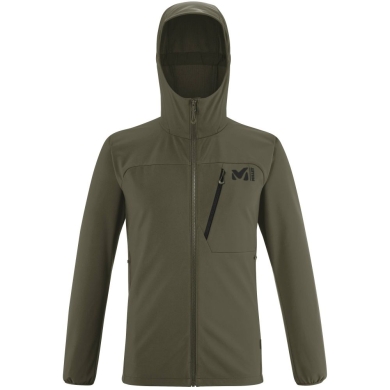 Millet Softshell Jacket Magma Shield Hoodie (comfortable wearing experience) khaki green men's