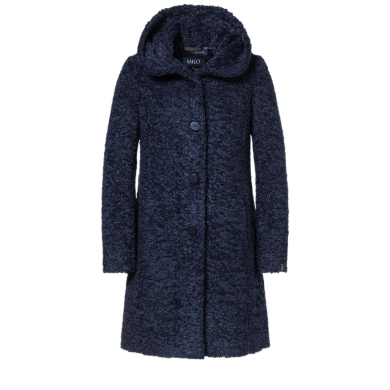 Milo Winter Coat Stella with Hood (Teddy Fleece) Navy Blue Ladies