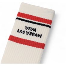 MoEa Daily Sock Crew Bamboo - Viva Las Vegan - beige/red - 1 pair