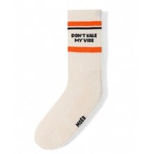 MoEa Daily Sock Crew Bamboo - Don't kale my vibe - beige/orange - 1 pair