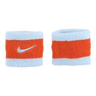 Nike Sweatband Swoosh (72% Cotton) glacier blue/orange - 2 pieces