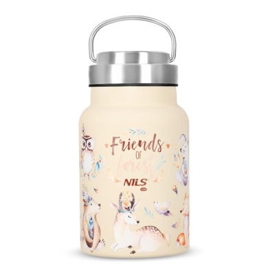 Nils Camp Water Bottle NC3806 Forest (Stainless Steel) 520ml beige