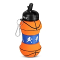 Nils Camp Water Bottle NC4104 Basketball Design (Silicone Folding Cup) 550ml orange