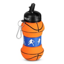 Nils Camp Water Bottle NC4104 Basketball Design (Silicone Folding Cup) 550ml orange