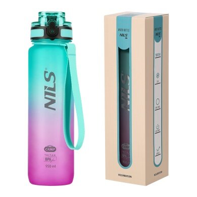 Nils Camp Water Bottle NCD04 Tritan (BPA free) 950ml green/pink