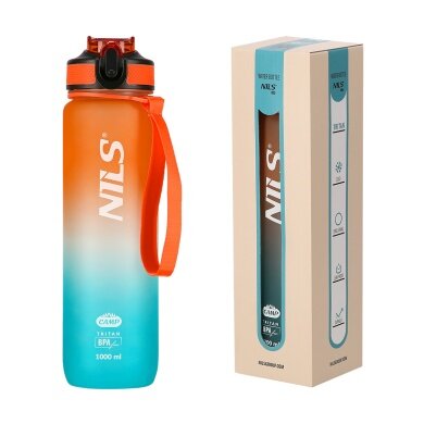 Nils Camp Water Bottle NCD68 Tritan (BPA free) 1000ml orange/blue
