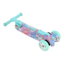 Nils Fun Scooter HLB15A LED with brake (foldable scooter, bearings: ABEC 7) mint/multicoloured - girls