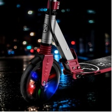 Nils Extreme Scooter LED HM122T with disc brake (foldable scooter, bearings: ABEC 7) black/silver