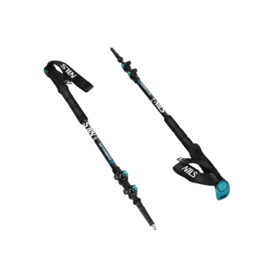 Nils Camp trekking poles TK8607 made of carbon (adjustable height) black/grey - 2 pieces
