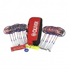 OLIVER School Sports Set III - 15x Speedlight 500 Badminton Rackets, 1x Racket Bag, 6x Balls
