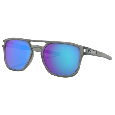 Oakley Latch Beta Sunglasses Polarised (Lens Colour: Prizm Sapphire Polarised) Matte Grey/Ink - 1 Pair of Glasses