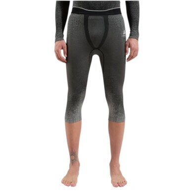 Odlo Performance Warm Blackcomb 3/4 Functional Underwear Trousers (seamless, freedom of movement) light grey/black men's