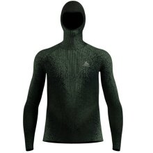 Odlo Performance Warm Blackcomb Long Sleeve Functional Underwear Shirt with Face Protection Dark Green Men's