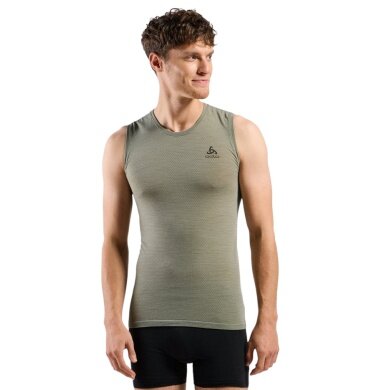 Odlo Functional Underwear Singlet Merino Performance 140 Seamless (Merino Wool, Maximum Freedom of Movement) Green Men's