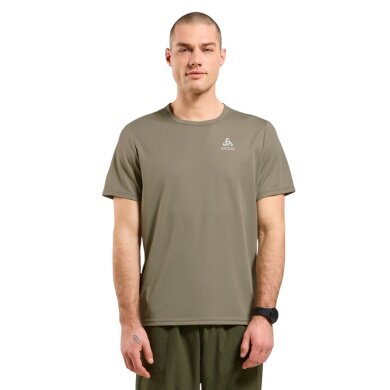 Odlo Hiking/Recreation T-shirt Crew Neck Cardada (100% Polyester) vetiver brown Men's
