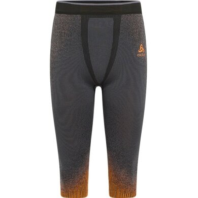 Odlo Functional Underwear 3/4 Pants Performance Warm Blackcomb (seamless, freedom of movement) blue/orange Men