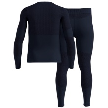 Odlo Performance Warm Functional Underwear Set Fundamentals (Long Sleeve Shirt and Long Trousers) Dark Blue Men's