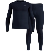 Odlo Performance Warm Functional Underwear Set Fundamentals (Long Sleeve Shirt and Long Trousers) Dark Blue Men's