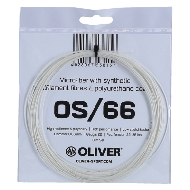 Stringing with badminton string Oliver OS-66 white