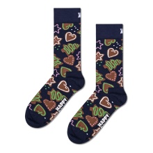 Happy Socks Daily Socks Crew Gingerbread Heart Gift Box brown/navy blue/red - 2 pairs