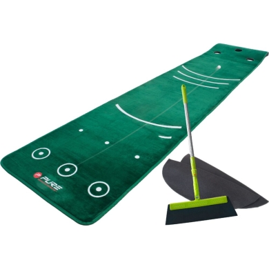 Pure2Improve Golf Putting Mat Dual Grain (with Brush) green 70x335cm