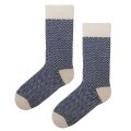 Polar Star Daily Sock Crew Magnus (Cotton, warm) beige/navy blue - 1 pair