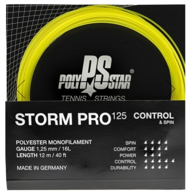 Polystar Tennis String Storm Pro (Durability + Control) yellow 12m set