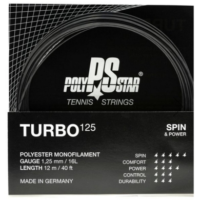 Polystar Tennis String Turbo (Durability + Power) black 12m set