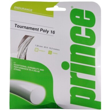 Stringing with tennis string Prince Tournament Poly