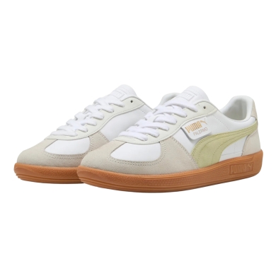 Puma Palermo Leather Sneakers white/beige/pistachio green men's