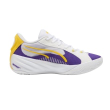 Puma Indoor Court Shoes All-Pro LA (Basketball) white/purple/yellow men's