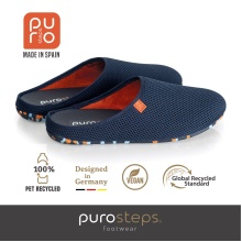 Purosteps slippers Casa Eco Signet dark blue/orange