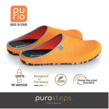 Purosteps Felt Eco Slippers (Wool Felt) orange/grey