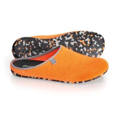 Purosteps Felt Eco Slippers (Wool Felt) orange/grey