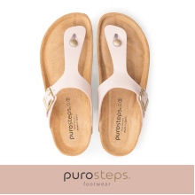 Purosteps Marbella Eco Toe Sandals (Leather) Pink/Brown Ladies