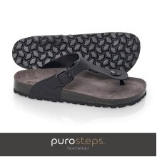 Purosteps Toe Sandal Toledo Eco (Leather) black/grey Men's