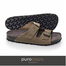 Purosteps Sandal Vigo Eco (Leather) grey/green men's