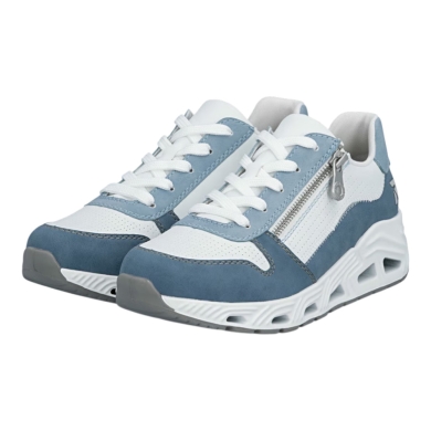 Rieker Sneakers N5204 (synthetic leather, with side zip) blue/white ladies